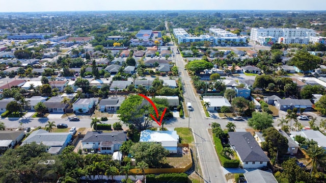 bird's eye view with a residential view