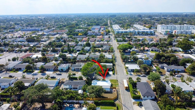 bird's eye view with a residential view