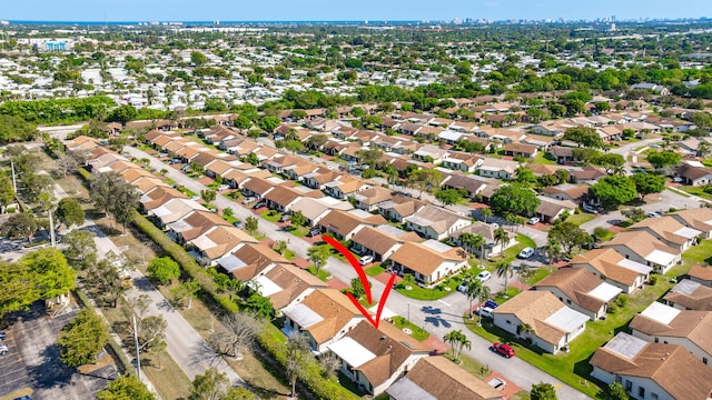 aerial view featuring a residential view