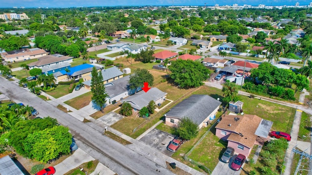 aerial view featuring a residential view