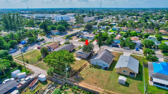 aerial view with a residential view