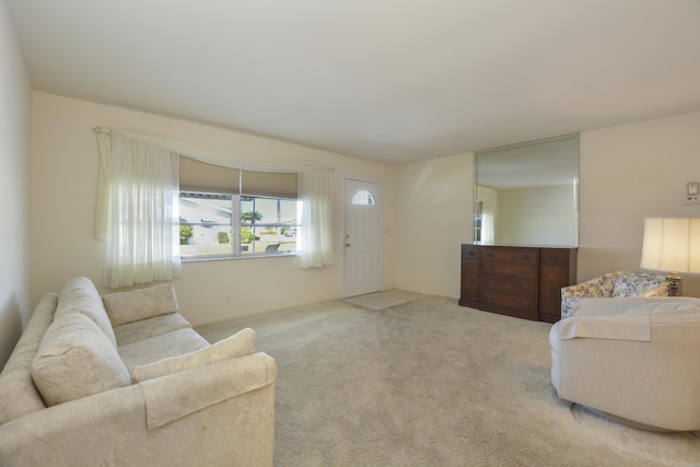 living room featuring carpet flooring