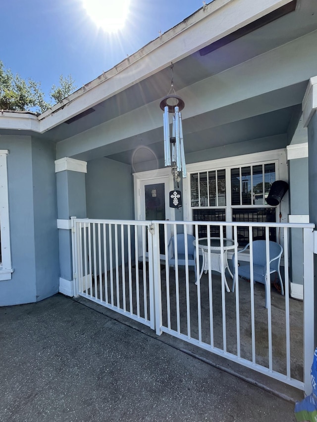 exterior space with covered porch