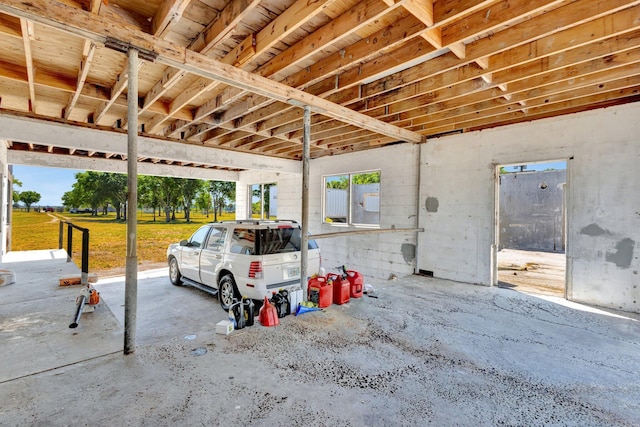 garage with a carport