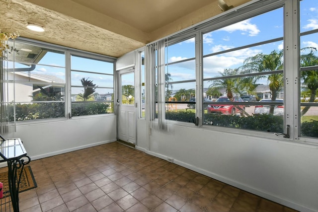 view of unfurnished sunroom