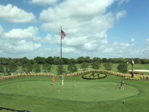 view of property's community with view of golf course