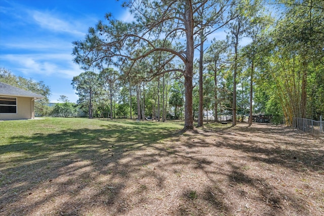 view of yard with fence