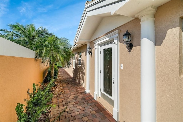 view of patio / terrace featuring fence