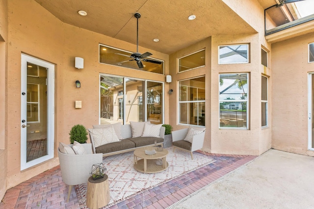 view of patio featuring an outdoor hangout area