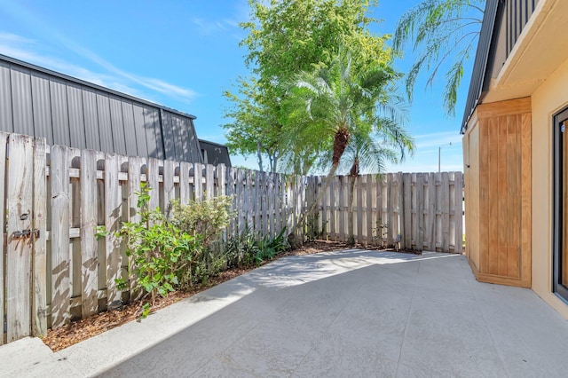 view of patio with a fenced backyard