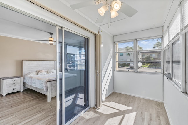 195 Burgundy Unit E, Delray Beach, FL 33484 - sunroom / solarium featuring ceiling fan