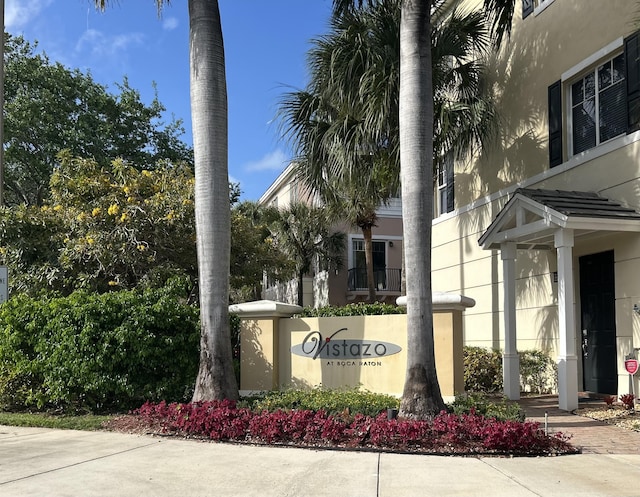 view of community sign