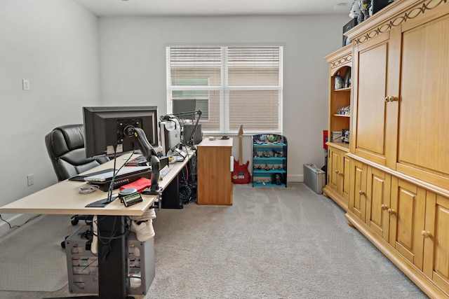 office featuring light colored carpet