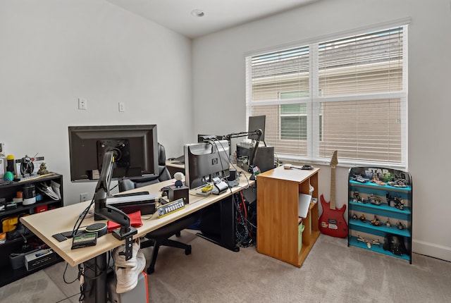 office space with light carpet