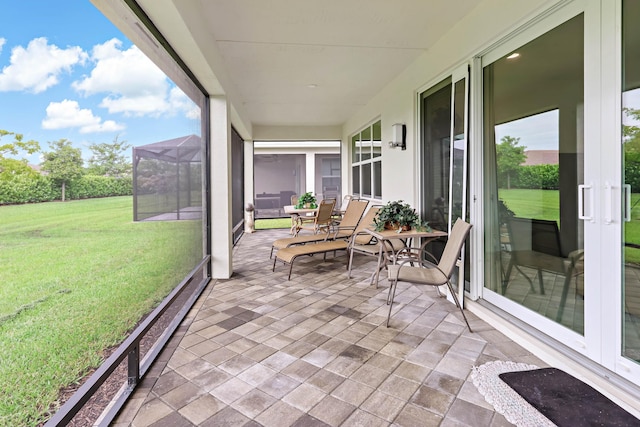 view of sunroom