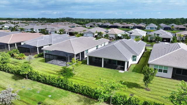 aerial view with a residential view