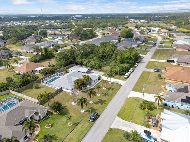 drone / aerial view with a residential view