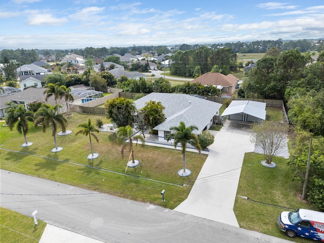 bird's eye view with a residential view
