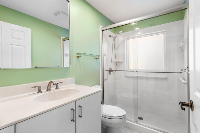 13853 Via Da Vinci, Delray Beach, FL 33446 - bathroom featuring toilet, a shower stall, and vanity