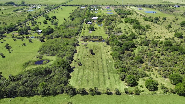 drone / aerial view with a rural view