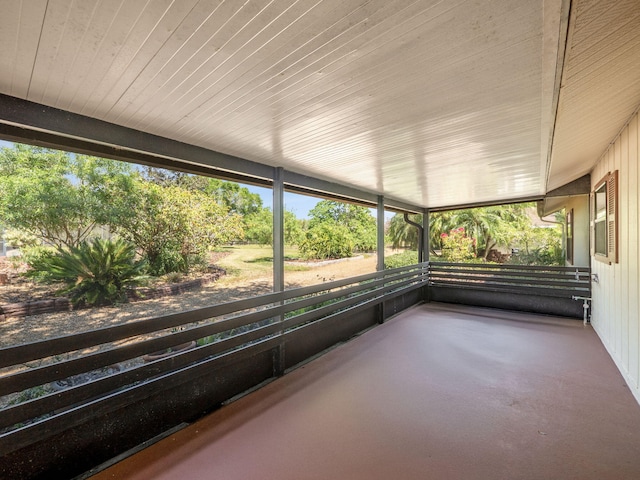 view of unfurnished sunroom