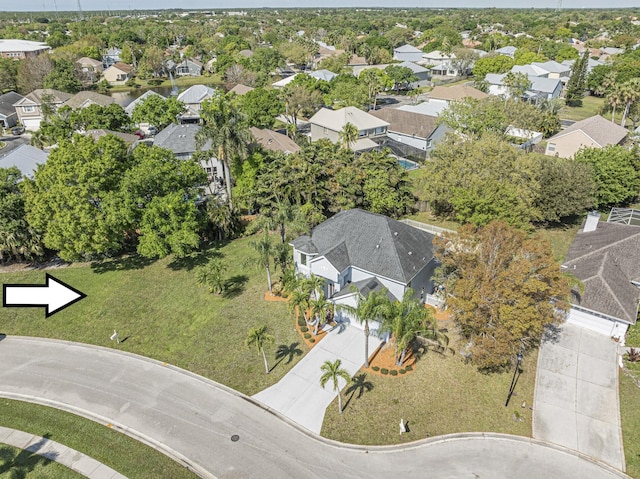 bird's eye view with a residential view