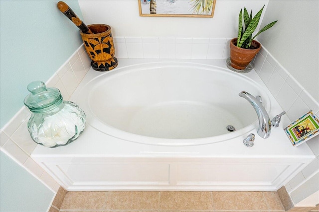 bathroom featuring a garden tub