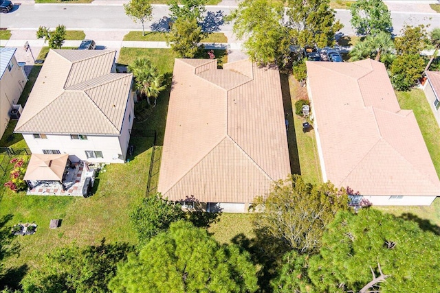 drone / aerial view with a residential view