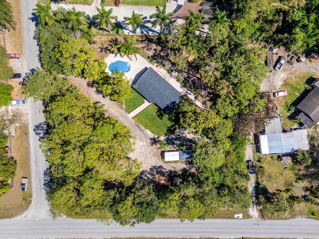 bird's eye view of a pool area