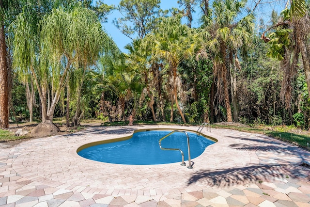 swimming pool with a patio