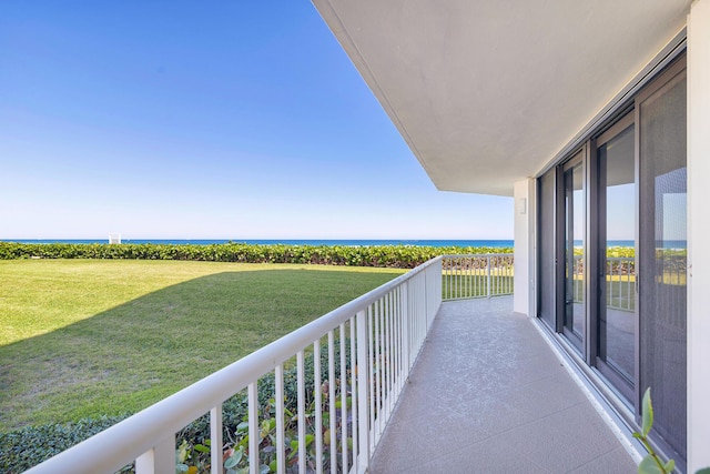 balcony with a water view