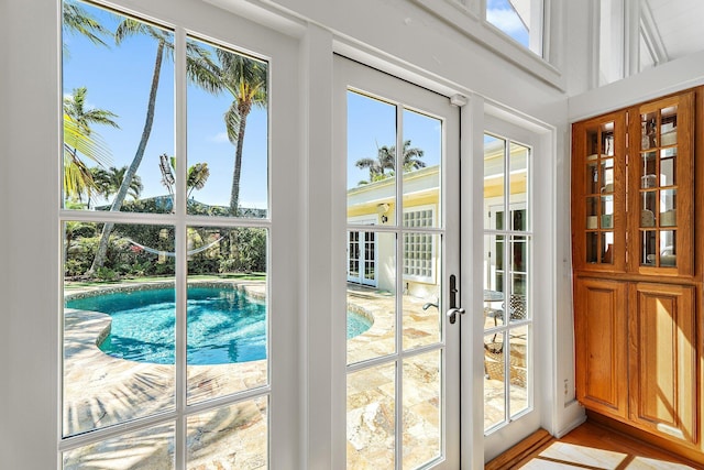 doorway to outside featuring french doors