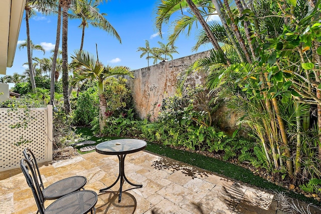 view of patio / terrace with fence