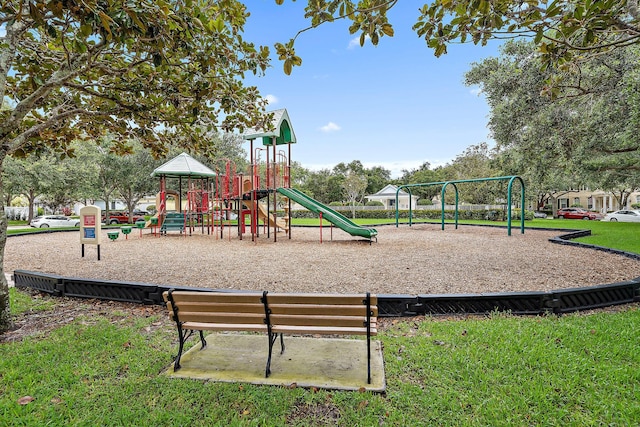 community playground with a yard