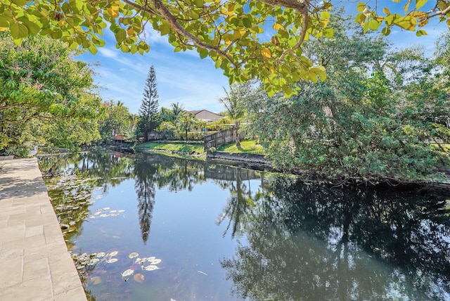 water view with fence