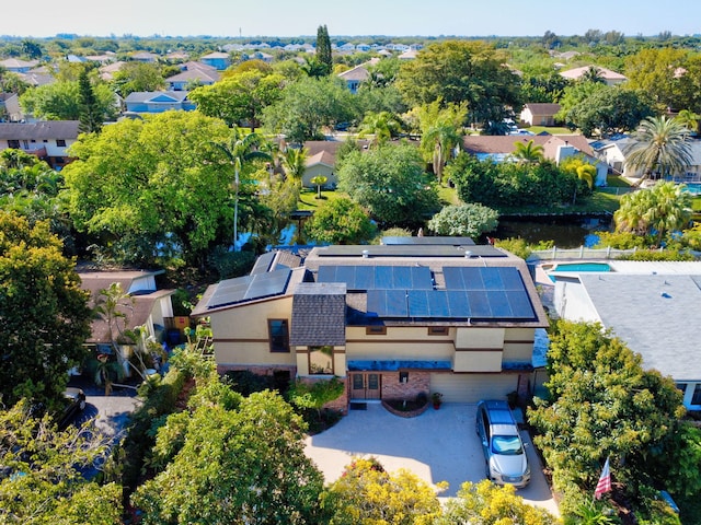 aerial view with a residential view