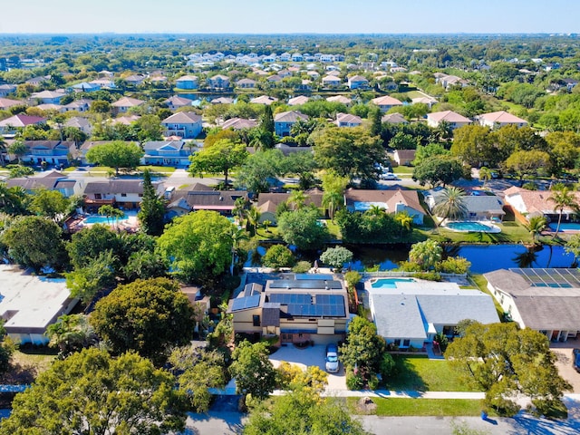 bird's eye view with a residential view