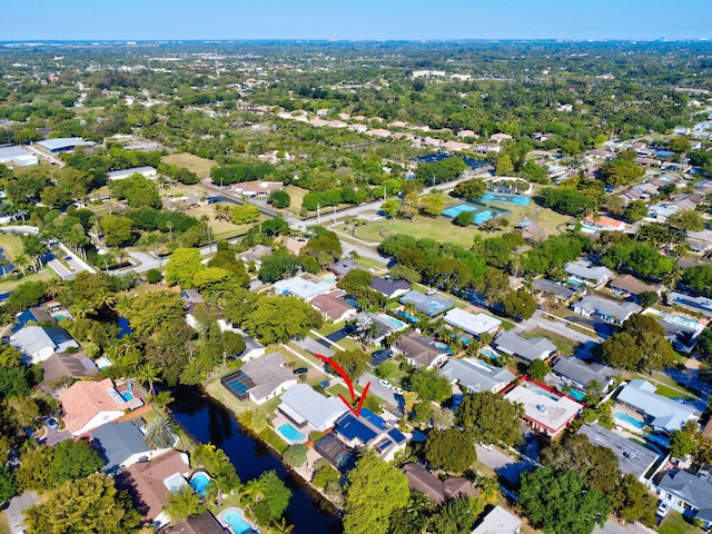 aerial view with a residential view