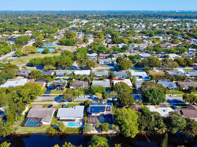 drone / aerial view with a residential view