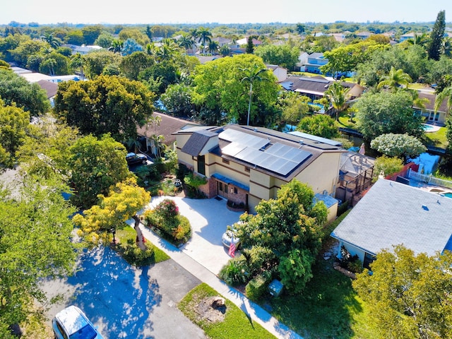 aerial view with a residential view