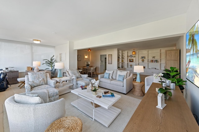 living area featuring wood finished floors