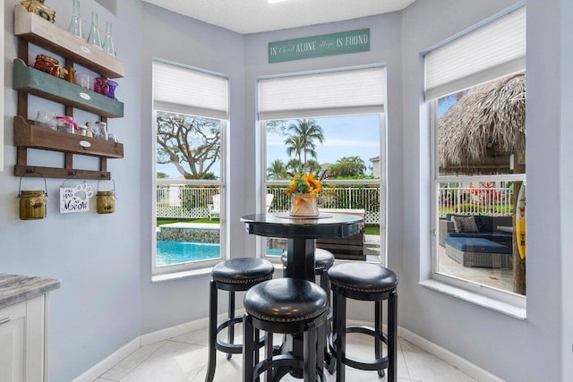 6346 Sand Hills Cir, Lake Worth, FL 33463 - dining space with baseboards, light tile patterned floors, and plenty of natural light