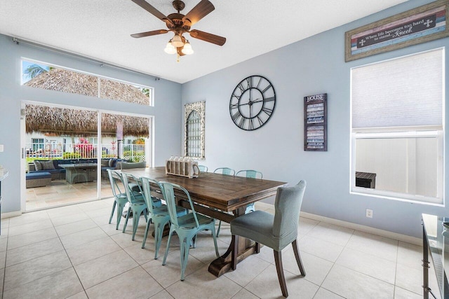 6346 Sand Hills Cir, Lake Worth, FL 33463 - dining space featuring light tile patterned flooring, a wealth of natural light, and a ceiling fan