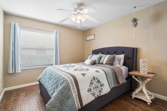 6346 Sand Hills Cir, Lake Worth, FL 33463 - bedroom with baseboards, a textured ceiling, wood finished floors, and a ceiling fan