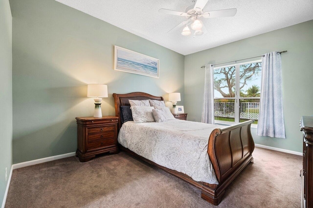 6346 Sand Hills Cir, Lake Worth, FL 33463 - carpeted bedroom with a ceiling fan, baseboards, and a textured ceiling