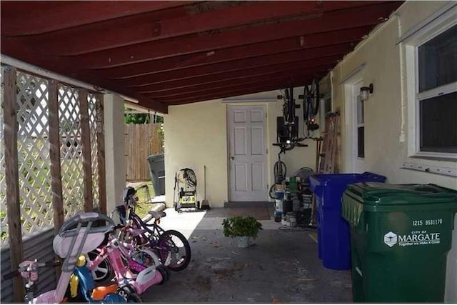 view of patio / terrace featuring fence