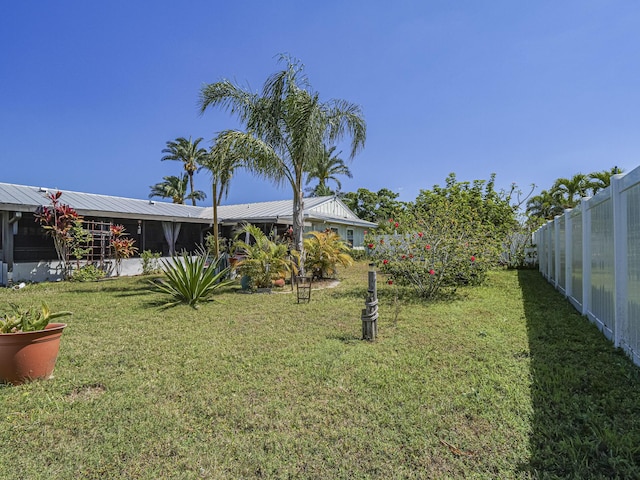 view of yard featuring fence