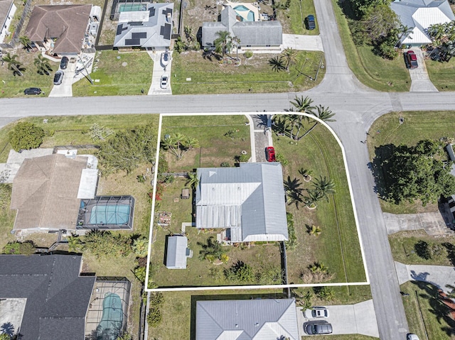 drone / aerial view with a residential view