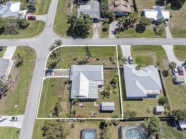 drone / aerial view with a residential view