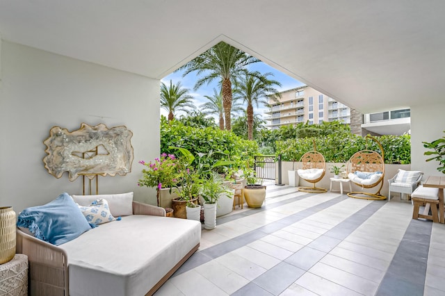 view of patio / terrace with an outdoor living space